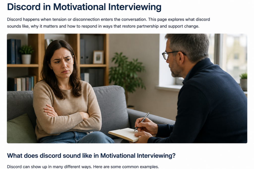 Discord in Motivational Interviewing conversation
