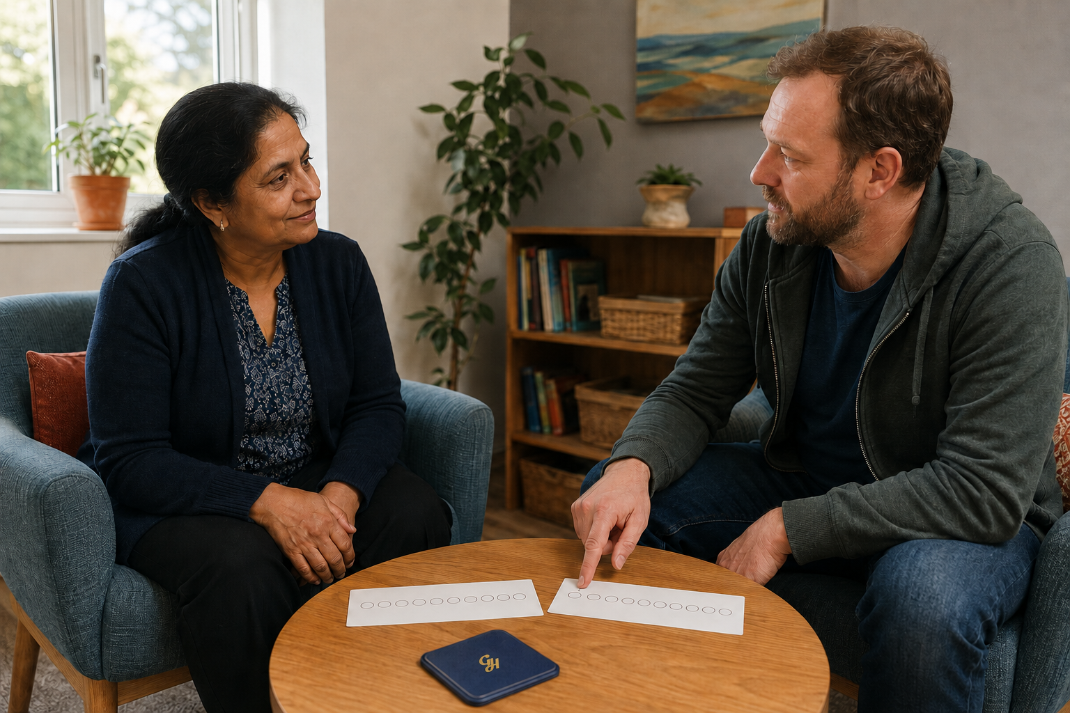 A practitioner using two simple scales to explore importance and confidence during a Motivational Interviewing conversation